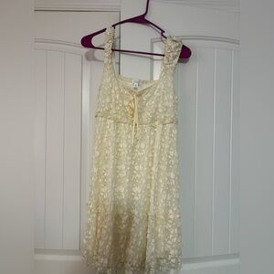 Floral Cream Sleeveless Dress